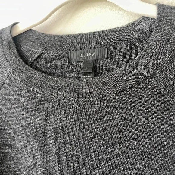 J.Crew 100% Merino Wool & Leather short sleeve sweater size Medium - Picture 3 of 8